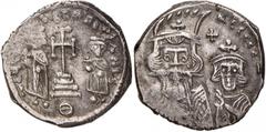Byzantine coins BIZANTINE - Costante II (641-668) - Exagramma - Busti di Costante II con lunga barba e Costantino IV di fronte /R Eraclio e Tiberio stanti ai lati di croce su tre gradini Ratto 1622; S