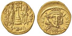 Byzantine coins BIZANTINE - Costantino IV (681-685) - Solido - Busto corazzato di fronte con scudo e lancia /R Eraclio e Tiberio stanti ai lati di croce potenziata su tre gradini Ratto 1644/46; Sear 1