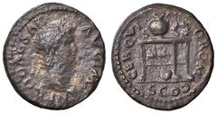 ROMANE IMPERIALI - Nerone (54-68) - Semisse - Testa a d. /R Tavolo da gioco ornato da due grifoni; sopra, un vaso e una corona C. 47 (AE g. 4,09) BB/BB+.