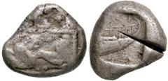 Greek coins GRECHE - LYCIA - Phaselis - Statere - Prua di nave a d. /R Poppa di nave a d. entro quadripartito incuso Sear 5329 (AG g. 11,16) Tacca al R/ MB/qBB