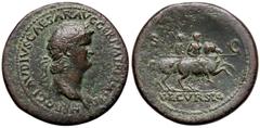 Roman Empire coins ROMANE IMPERIALI - Nerone (54-68) - Sesterzio - Testa laureata a d. /R Nerone a cavallo al galoppo a d., con lancia; di fronte, soldato stante con vessillo C. 94 (12 Fr.) (AE g. 32,