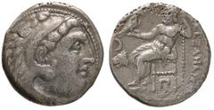 Greek coins GRECHE - RE DI MACEDONIA - Alessandro III (336-323 a.C.) - Dracma - Testa di Eracle a d. /R Zeus seduto a s.; nel campo a s. parte di leone S. Cop. 910 (AG g. 3,83) BB+.
