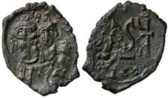 Byzantine coins BIZANTINE - Eraclio e Eraclio Costantino (613-638) - Follis - Busti affiancati di fronte /R Monogramma e contromarche Ratto 1450; Sear 884 (AE g. 4,51) qSPL.