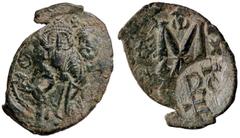 Byzantine coins BIZANTINE - Eraclio e Eraclio Costantino (613-638) - Follis - Busti affiancati di fronte /R Valore sormontato da piccola croce; in esergo, SCL (AE g. 6,23) BB+.