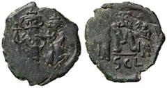 Byzantine coins BIZANTINE - Costante II (641-668) - Follis - Costante II e Costantino stanti /R Grande M, sopra monogramma Ratto 1604; Sear 1109 (AE g. 3,68) BB+.