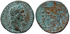 Roman Empire coins ROMANE IMPERIALI - Domiziano (81-96) - Asse - Testa laureata a d. /R Domiziano sacrificante a s. presso un altare; di fronte, due suonatori e sullo sfondo un tempio C. 85; RIC 385 (