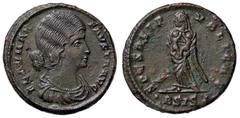 Roman Empire coins ROMANE IMPERIALI - Fausta (moglie di Costantino I) - AE 3 (Siscia) - Busto drappeggiato a d. /R Fausta stante di fronte con la testa a s. con in braccio Costantino II e Costanzo C. 