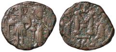 Byzantine coins BIZANTINE - Costante II (641-668) - Follis (Siracusa) - Costante II e Costantino stanti /R Grande M, sopra monogramma Ratto 1604; Sear 1109 (AE g. 4,17) qBB.