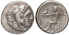 Greek coins GRECHE - RE DI MACEDONIA - Alessandro III (336-323 a.C.) - Dracma - Testa di Eracle a d. /R Zeus seduto a s. con aquila e scettro Sear 6731 var. (AG g. 4,35) Porosità al R/ Porosità al R/ 