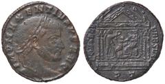 Roman Empire coins ROMANE IMPERIALI - Massenzio (306-312) - Follis - Testa laureata a d. /R Tre personaggi entro tempio (MI g. 6,55) Porosità Porosità BB.