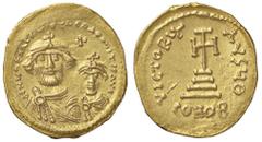 Byzantine coins BIZANTINE - Eraclio e Eraclio Costantino (613-638) - Solido - I busti coronati di fronte /R Croce su tre gradini Ratto 1364/1365; Sear 738 (AU g. 4,45) SPL.
