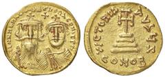 Byzantine coins BIZANTINE - Eraclio e Eraclio Costantino (613-638) - Solido - I busti coronati di fronte /R Croce su tre gradini Ratto 1369/1370; Sear 749 (AU g. 4,4) Fondi irregolari Fondi irregolari