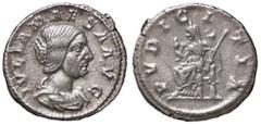 Roman Empire coins ROMANE IMPERIALI - Giulia Maesa (ava di Elagabalo) - Denario - Busto diademato e drappeggiato a d. /R Il Pudore seduto a s. con scettro si aggiusta il velo C. 36 (AG g. 3,23) SPL.