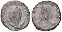 Roman Empire coins ROMANE IMPERIALI - Mariniana (moglie di Valeriano I) - Antoniniano - Busto diademato e velato su crescente a d. /R Pavone stante con la testa a s. a coda aperta C. 2; RIC 3 (AG g. 3