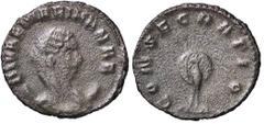 Roman Empire coins ROMANE IMPERIALI - Mariniana (moglie di Valeriano I) - Antoniniano - Busto diademato e velato su crescente a d. /R Pavone stante a coda aperta C. 2; RIC 3 (AG g. 3,06) meglio di MB.