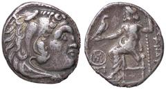Greek coins GRECHE - RE DI MACEDONIA - Alessandro III (336-323 a.C.) - Dracma - Testa di Eracle a d. /R Zeus seduto a s. con aquila e scettro Sear 6731 var. (AG g. 4,07) BB/qBB.