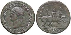 Roman Empire coins ROMANE IMPERIALI - Nerone (54-68) - Sesterzio - Testa laureata a s. /R Nerone con lancia su cavallo al galoppo a d. seguito da un soldato con uno stendardo C. 84 (AE g. 26,12) Ritoc