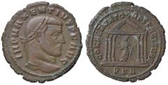 Roman Empire coins ROMANE IMPERIALI - Massenzio (306-312) - Follis - Testa laureata a d. /R Figura femminile stante entro tempio a sei colonne con dei frutti C. 50 (MI g. 6,44) BB-SPL.