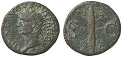 Roman Empire coins ROMANE IMPERIALI - Augusto (27 a.C.-14 d.C.) - Dupondio - Testa radiata a s. /R Fulmine alato C. 249 (AE g. 10,65) qBB/BB