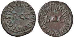 Roman Empire coins ROMANE IMPERIALI - Caligola (37-41) - Quadrante - Pileo /R RCC entro scritta circolare C. 7 (AE g. 3,26) qSPL