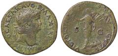 Roman Empire coins ROMANE IMPERIALI - Nerone (54-68) - Dupondio - Testa radiata a d. /R La Vittoria andante a s. con corona e palma C. 343 var. (AE g. 11,57) qBB