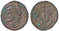 Roman Empire coins ROMANE IMPERIALI - Massenzio (306-312) - Follis ridotto (Ostia) - Testa laureata a s. /R La Vittoria stante a d. appoggia il piede s. su uno sgabello e scrive su uno scudo appoggiat