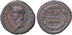 Roman Empire coins ROMANE IMPERIALI - Caligola (37-41) - Sesterzio C. 24; RIC 37 (AE g. 26,58) Ritocchi qSPL Ritocchi