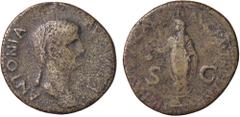 Roman Empire coins ROMANE IMPERIALI - Antonia (moglie di Nerone Druso) - Dupondio C. 6 NC (AE g. 12,62) meglio di MB