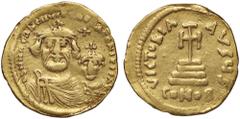 Byzantine coins BIZANTINE - Eraclio e Eraclio Costantino (613-638) - Solido Ratto 1358/9; Sear 734 (AU g. 4,2) Da incastonatura meglio di MB Da incastonatura