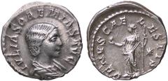 Roman Empire coins ROMANE IMPERIALI - Giulia Soemia (madre di Elagabalo) - Denario C. 8; RIC 241 (AG g. 3,3) qSPL/SPL