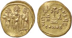 Byzantine coins BIZANTINE - Eraclio, Eraclio Costantino e Eraclona (638-641) - Solido Sear 760 (AU g. 4,49) Schiacciatura marginale di conio qSPL