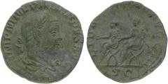 Monete Romane Imperiali Filippo II (246-249 d.C.) Sesterzio - Zecca: Roma - Diritto: busto laureato, drappeggiato e corazzato dell'Imperatore a destra - Rovescio: Filippo I e Filippo II seduti affianc