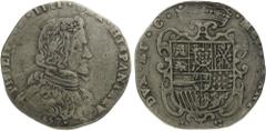 Monete di Zecche Italiane Ducato di Milano Filippo IV di Spagna (1621-1665) - Filippo 1657 - Diritto: busto paludato e corazzato di Filippo IV a destra - Rovescio: stemma di Spagna coronato e caricato