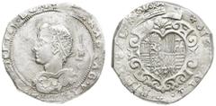 Monete di Zecche Italiane Regno di Napoli Filippo III di Spagna (1598-1621) - Mezzo Ducato 1609 - Zecca: Napoli - Diritto: effigie coronata di Filippo III a sinistra - Rovescio: scudo coronato a forma
