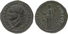 Monete Romane Imperiali Vespasiano (69-79 d.C.) Dupondio databile al 76 d.C. - Zecca: Roma - Diritto: testa radiata dell'Imperatore a sinistra - Rovescio: la Felicitas stante a sinistra tiene un caduc