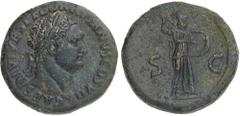 Monete Romane Imperiali Domiziano (81-96 d.C.) Sesterzio con il titolo di Cesare databile al periodo 80-81 d.C., sotto il regno di Tito - Zecca: Roma - Diritto: testa laureata di Domiziano a destra - 