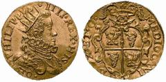 Filippo IV di Spagna (1621-1665) - 2 Doppie 1630 Zecca: Milano - Fronte: busto radiato, paludato e corazzato di Filippo IV a destra con il collare alla spagnola - Retro: stemma inquartato, chiuso in a