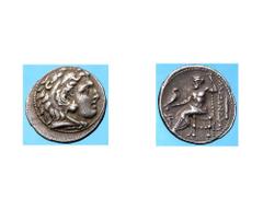 Regno di Macedonia - Alessandro III (336-323 a.C.9 - Dracma di zecca incerta databile ai Secoli IV/III a.C. Fronte: testa di Eracle a destra ricoperta dalle fauci del leone - Retro: Zeus seduto a sini