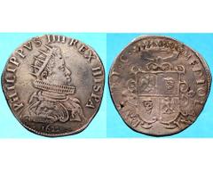 Filippo IV di Spagna (1621-1655) - Ducatone 1622 Zecca: Milano - Fronte: busto radiato, paludato e corazzato di Filippo IV a destra con il collare alla spagnola - Retro: stemma coronato - gr. 31,72 - 