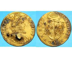 Filippo IV di Spagna (1621-1665) - 2 Doppie Zecca: Milano - Fronte: busto radiato, paludato e corazzato di Filippo IV a destra con il collare alla spagnola - Retro: stemma inquartato sormontato dalla 