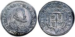 Filippo II di Spagna (1556-1598) - Ducatone 1594 Zecca: Milano - Fronte: busto corazzato con gorgiera di Filippo II a destra - Retro: stemma di Milano coronato e riccamente ornato - gr. 32,04 - Non co