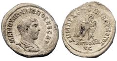 Tetradramma al nome e con l'effigie di Filippo II, figlio dell'Imperatore e associato all'Impero, databile al periodo 247-249 d.C. Zecca: Antiochia ad Orontem Fronte: busto drappeggiato di Filippo II 