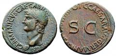 Caligola (37-41 d.C.) - Asse al nome e con l'effigie di Germanico, padre dell'Imperatore, databile agli anni 37-38 d.C. Zecca: Roma - Fronte: testa di Germanico a sinistra - Retro: le lettere SC nel c