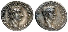 Θ Caligola (37-41 d.C.) - Denaro databile agli anni 37-38 d.C. Zecca: Roma - Fronte: testa laureata dell'Imperatore a destra - Retro: testa di Germanico, padre dell'Imperatore, a destra - gr. 3,50 - R