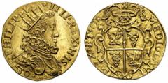 Filippo IV di Spagna (1621-1665) - 2 Doppie 1630 Zecca: Milano - Fronte: busto radiato, paludato e corazzato di Filippo IV a destra con il collare alla spagnola - Retro: stemma inquartato, chiuso in a