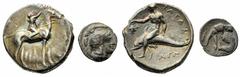 Monete della Magna Grecia - Calabria - Magna Graecia coins Taranto - Didramma databile al periodo 302-231 a.C. - gr. 7,95 - Patina di medagliere - In lotto con un Diobolo di Taranto così identificabil