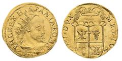ducato di milano Filippo II di Spagna (1556-1598) - Doppia 1588 - Zecca: Milano - Diritto: busto radiato, paludato e corazzato di Filippo II a destra - Rovescio: stemma sormontato dalla corona, dalla 