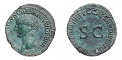 Monete Romane Imperiali Caligola (37-41 d.C.) Asse al nome e con l'effigie di Germanico, padre dell'Imperatore, databile agli anni 37-38 d.C. - Zecca: Roma - Diritto: testa di Germanico a sinistra - R