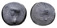 Monete Romane Imperiali Claudio (41-54 d.C.) Sesterzio al nome e con l'effigie di Nerone Druso, padre dell'Imperatore, databile al periodo 50-54 d.C. - Zecca: Roma - Diritto: testa di Nerone Druso a s