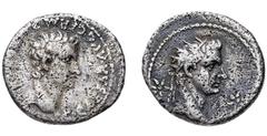 Monete Romane Imperiali Caligola (37-41 d.C.) Denario databile al 37 d.C. - Zecca: Roma - Diritto: testa dell'Imperatore a destra - Rovescio: testa radiata del Divo Augusto a destra fra due stelle - g